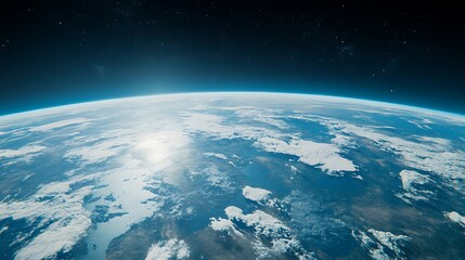 Stunning view of Earth from outer space with vivid colors and atmospheric details.