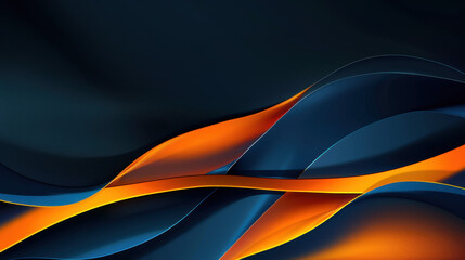 abstract blue and orange background with waves, dark and grainy