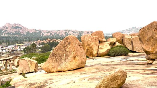 View of Hampi Bazar and Virupaksha temple from Hemakuta Hill, Hampi