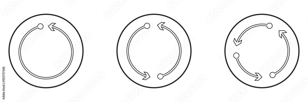 Aufkleber set of thin circle arrow vector icons. recycling icon. circular vector arrows. refresh and reload ar