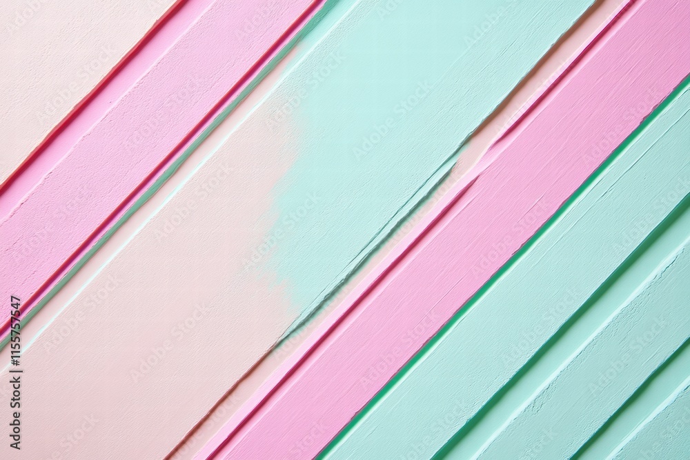 Poster colorful striped pattern featuring pastel pink and green hues on a textured background. generative a