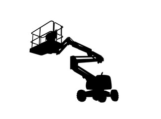 articulating boom lift high vector © kris