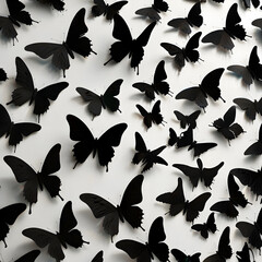 Fototapeta premium Butterfly swarm silhouette