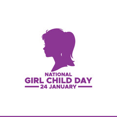 National Girl Child Day, Social Media Post Vector Design Template, Vector illustration of National Girl Child Day social media feed template