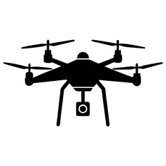 Drone Node Silhouette Vector Art