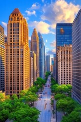 Obraz premium Stunning Panoramic Cityscape with Skyscrapers