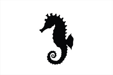 Sea horse hand drawn illustration on white background. se horse vector.