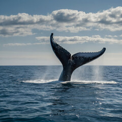 Giant Whale in Open Waters