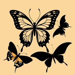set of butterflies