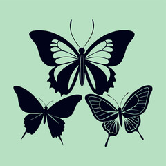 set of butterflies