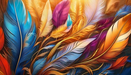 Fototapeta premium colorful feathers background