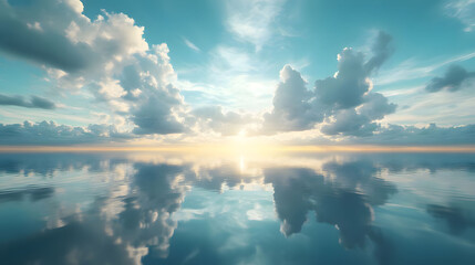 Serene Sunset Reflection: A Peaceful Ocean Landscape