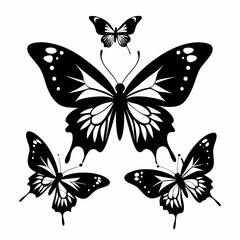 set of butterflies