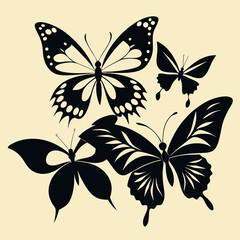 set of butterflies