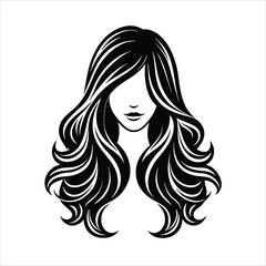 Cultural  girl hair Styles silhouette vector design 