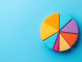 Fototapeta premium A pie chart breaking down revenue streams and cash flow distribution in a company, symbolizing comprehensive financial management