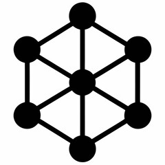 Network Node Silhouette Vector Art