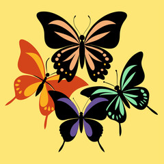 set of butterflies