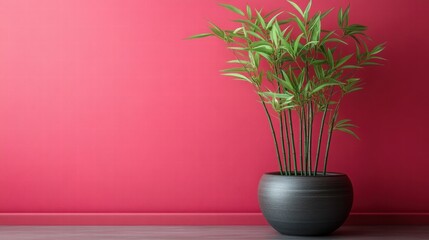 Fototapeta premium Celebrate chinese new year with lucky bamboo decor indoor setting realistic background copy space for text
