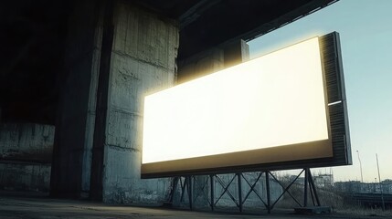 Blank billboard mockup template in PSD format