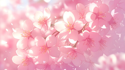 桜 木 花びら 咲くクローズアップ はる 春 日本 アニメ风 背景