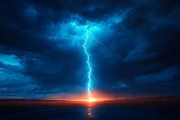 Fototapeta premium lightning bolt of lightening in the sky