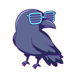 Cute Bird Cartoon Kawaii Sticker. Character Vector Illustration