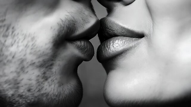 Kiss. I love you. Kissing lips. Couple in love. Intimate relationship and sexual relations. Closeup mouths kissing. Passion and sensual touch. Romantic and love. Concept for Valentines Day.