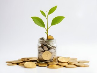 Money saving concept isolated on white background