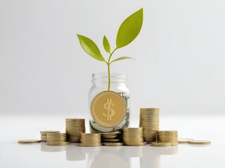 Money saving concept isolated on white background