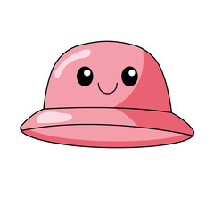 Fototapeta premium Cute Hat Cartoon Kawaii Sticker. Character Vector Illustration