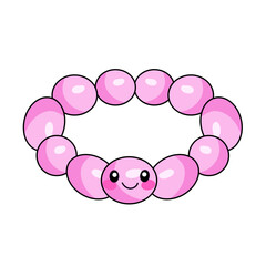 Cute Bracelets Cartoon Kawaii Sticker. Character Vector Illustration