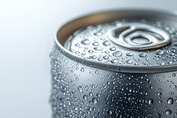 a can of soda with water drops on it
