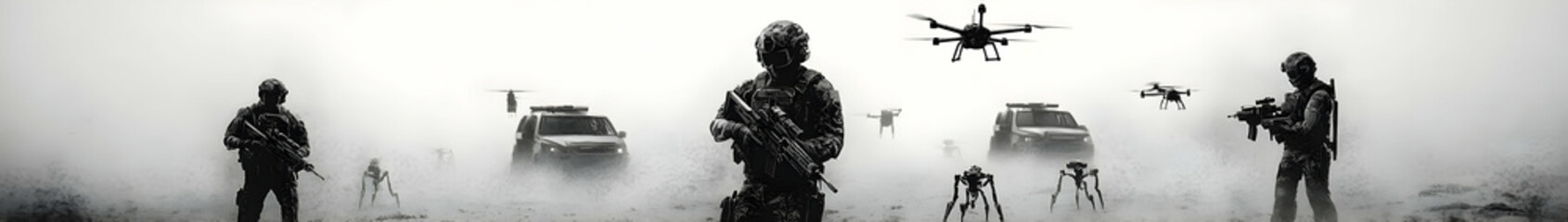 Fototapeta premium Modern Military Combat Simulation - Advanced Battlefield Strategy