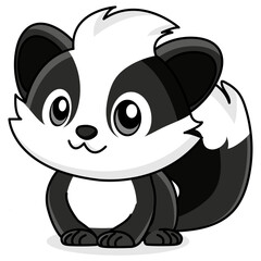 Cute Raccoon Cartoon Kawaii Sticker. Character Vector Illustration