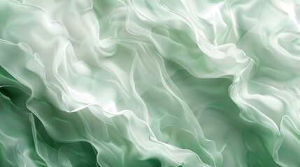 Obraz premium Light emerald mint green and white abstract watercolor design, featuring soft, delicate pastel shades. Perfect for an elegant, spring nature-themed background or template.