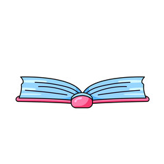 Cute Book Cartoon Kawaii Sticker. Character Vector Illustration