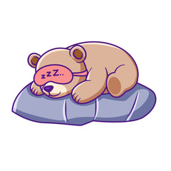 Cute Bear Cartoon Kawaii Sticker. Character Vector Illustration