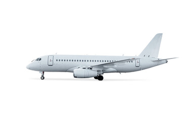 White passenger aircraft isolated