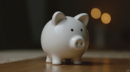 Savings Concept: Piggy Bank and Spare Change. Piggy Bank: A Symbol of Financial Discipline.