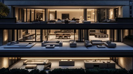 Luxury Penthouse Apartment with Breathtaking Night Views and Multiple Terraces