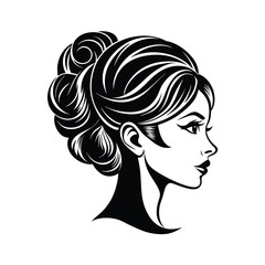 Side-Swept Updo hair style silhouette