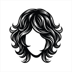Wavy Locks hair style silhouette