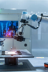 automatic vision sensor machine measure the aluminum mobile phone part .