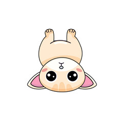Cute Cat Cartoon Kawaii Sticker. Character Vector Illustration