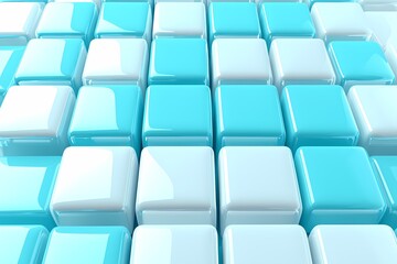 Obraz premium Abstract Texture of Light Blue and White Cubes on Modern Surface
