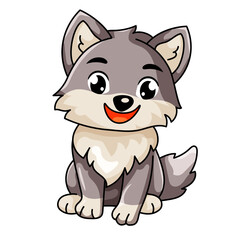 Cute Dog Cartoon Kawaii Sticker. Character Vector Illustration