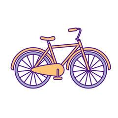 Fototapeta premium Cute Bicycle Cartoon Kawaii Sticker. Character Vector Illustration
