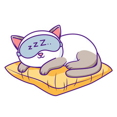 Cute Cat Cartoon Kawaii Sticker. Character Vector Illustration