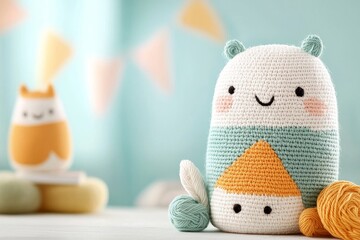 Adorable Crochet Stuffed Animal Toy Baby Shower Gift Nursery Decor Handmade Craft